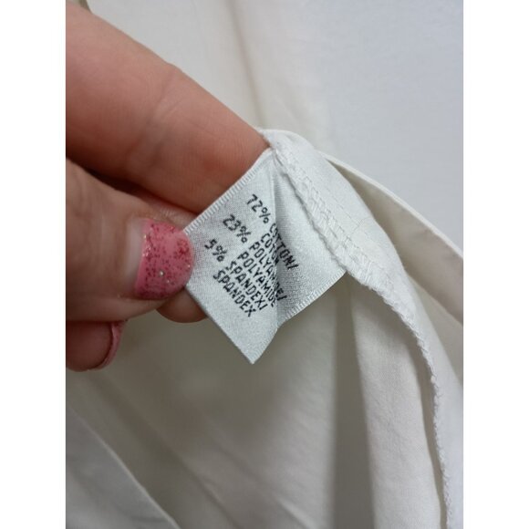 Lafayette 148 Womens Shirt Size 12 White Long Sleeve Minimalist Capsule Carrier - Picture 8 of 10